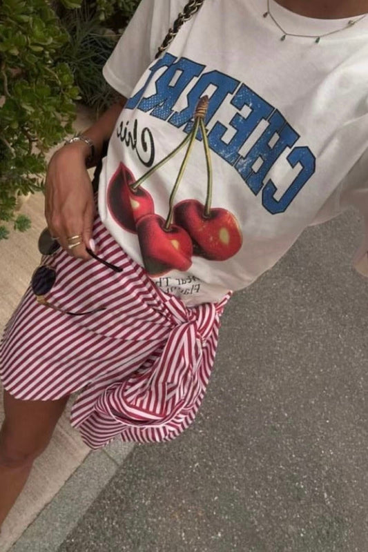 Cherry Chic t-shirt - Wit