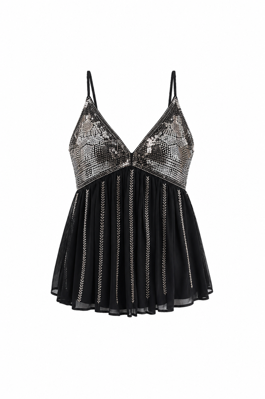 Gaby glitter top - Silver