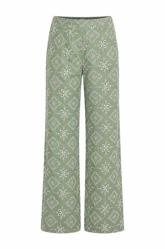 Embroidery broek - Groen