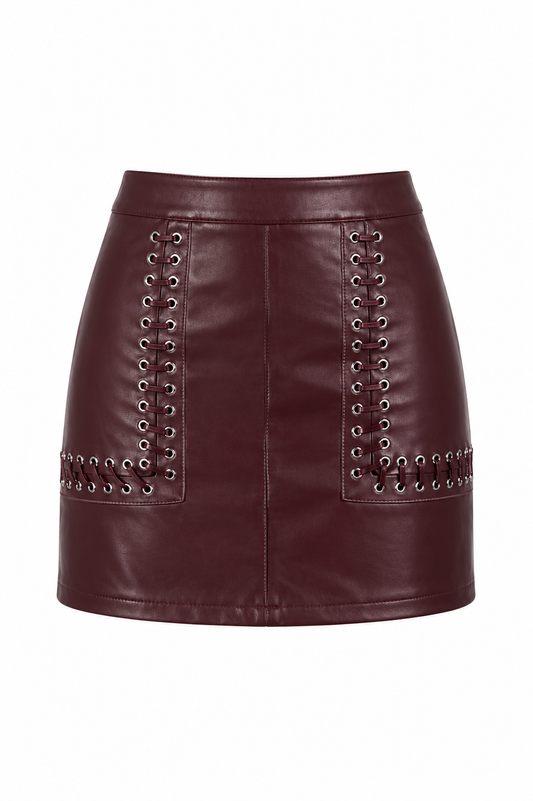 Amy leather skirt - Brown