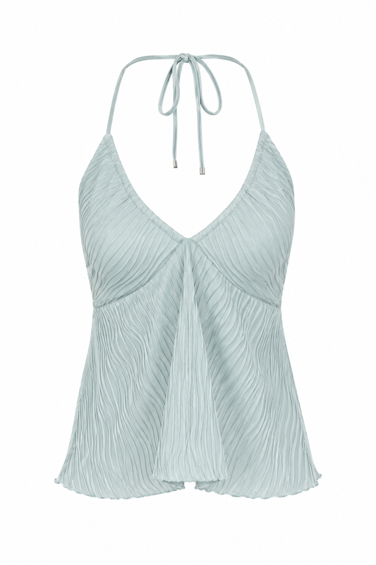 Halter top structuur - Blauw
