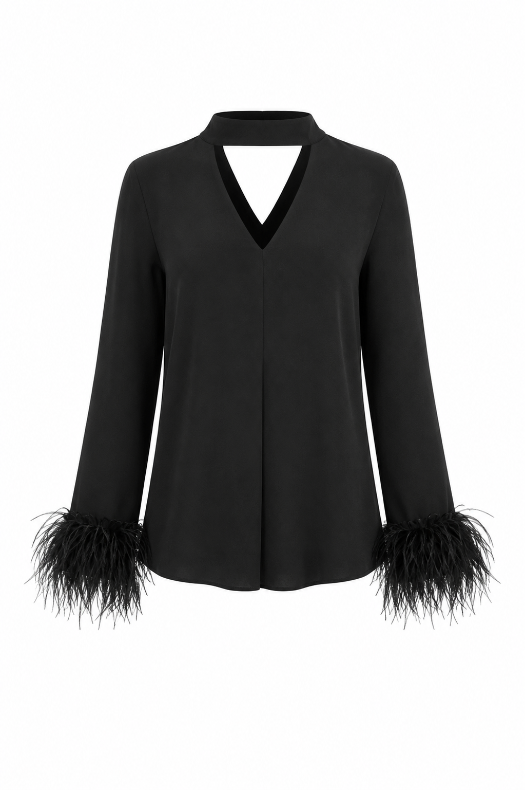 Rosa blouse feathers - Black