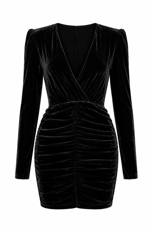 Jenna velvet dress - Black