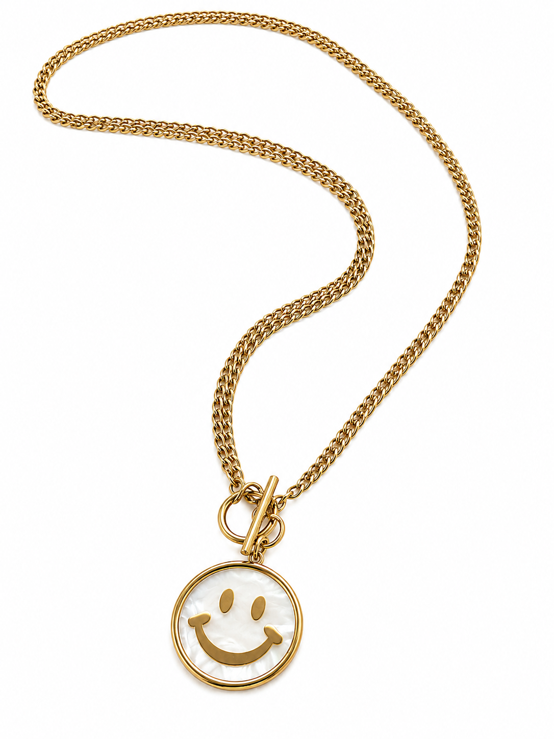 Ketting smiley wit