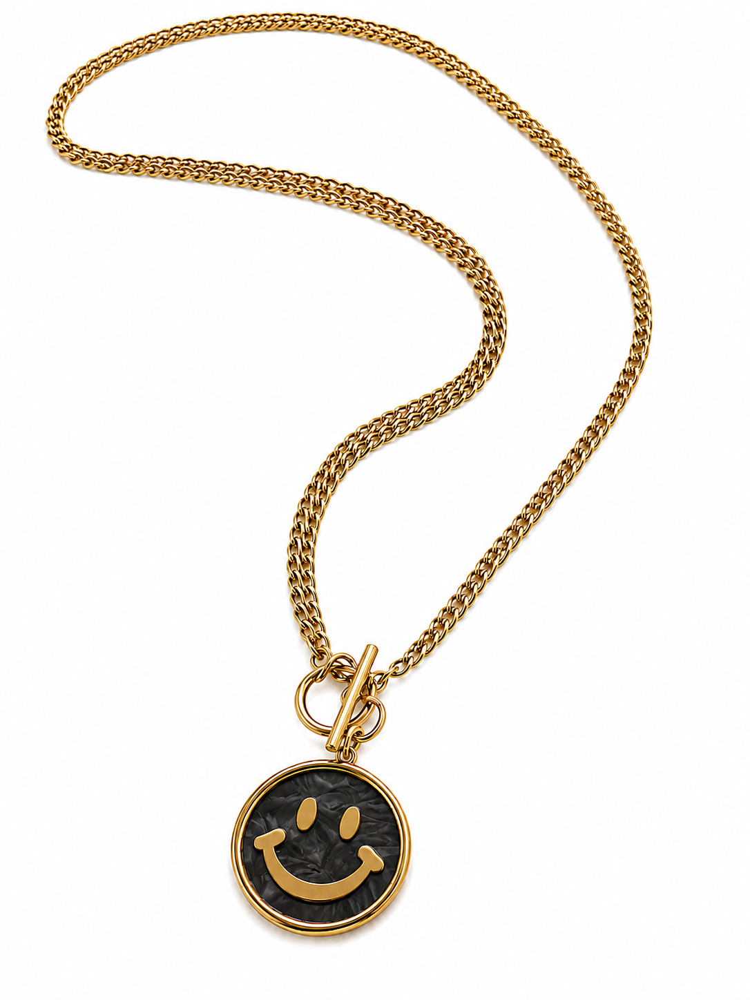 Ketting smiley zwart
