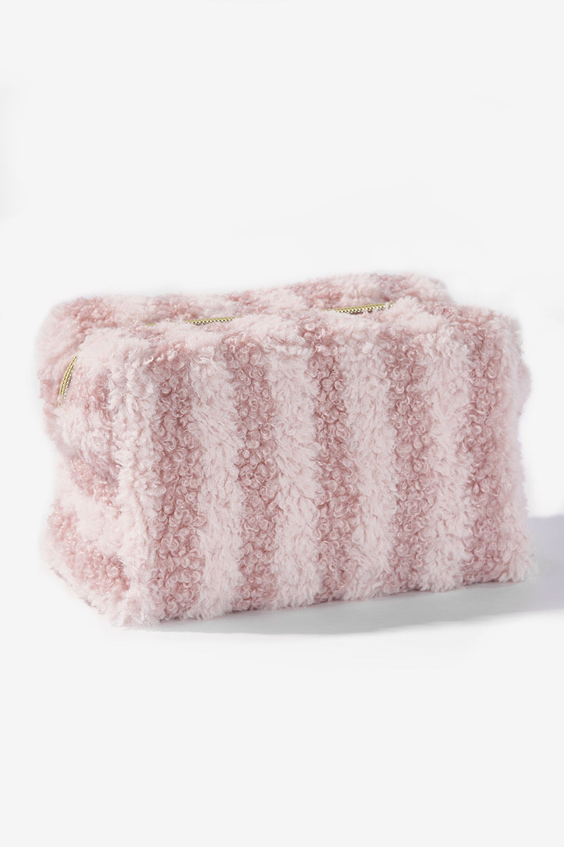 Teddy stripe toilettas - Roze