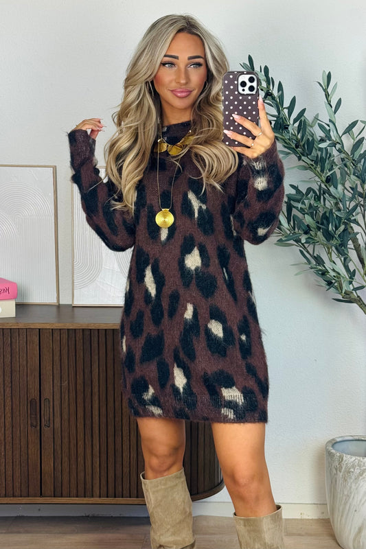 Luana knit jurk - Bruin