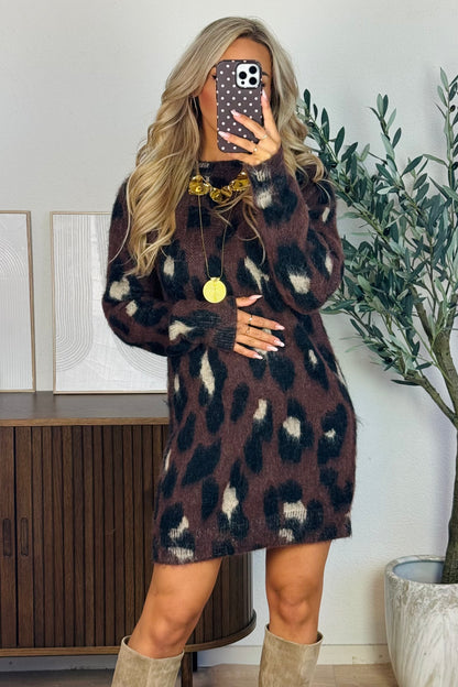 Luana knit jurk - Bruin
