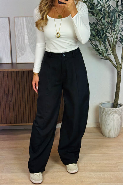 Lisanne barrel pantalon - Zwart