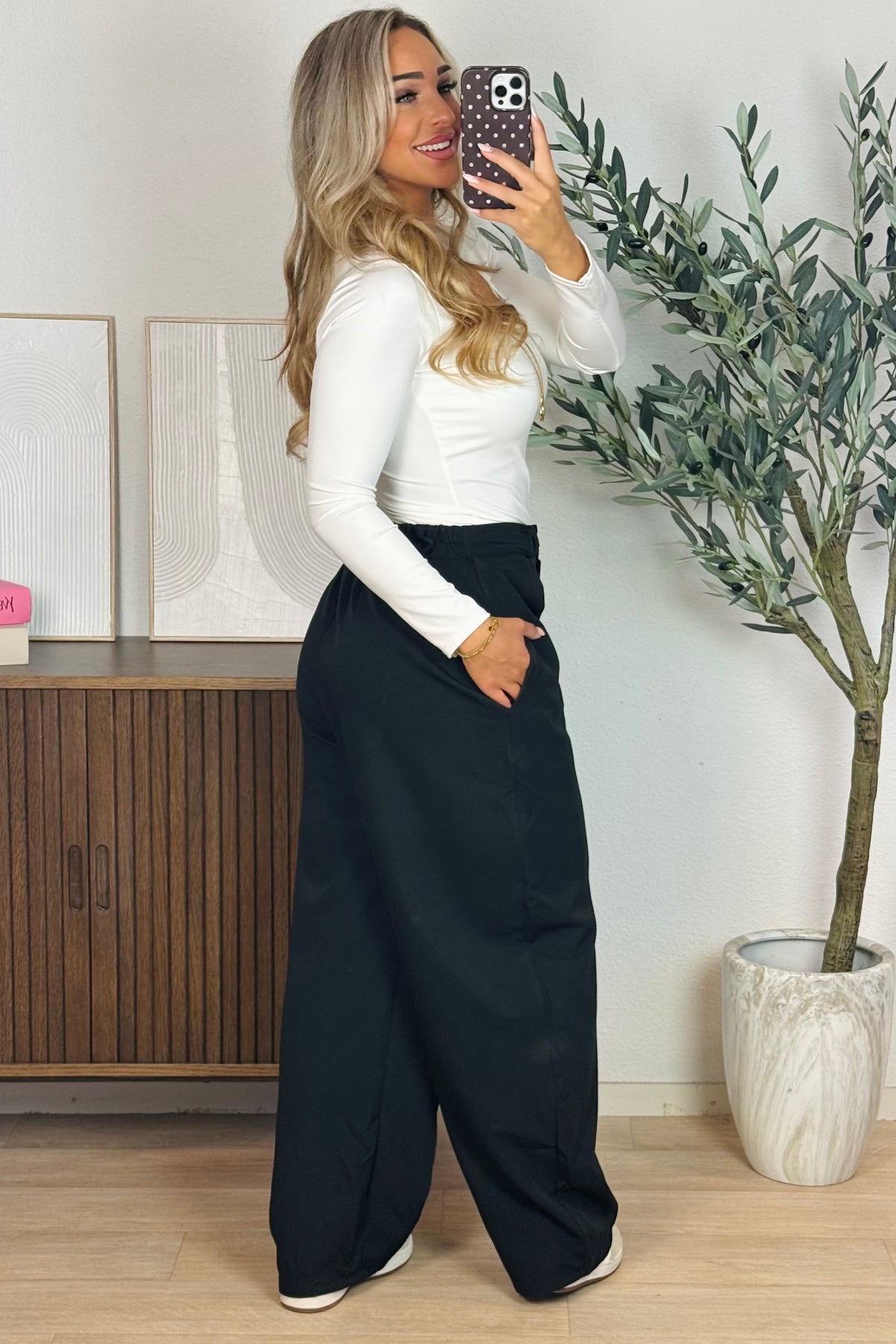 Lisanne barrel pantalon - Zwart