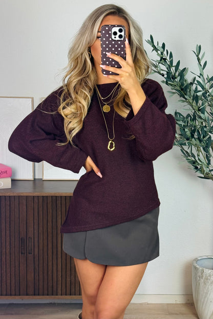Inez schuine knit - Bordeaux