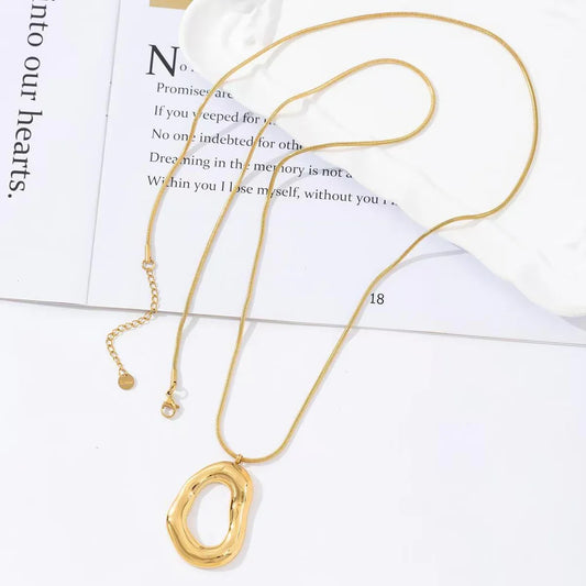 Open oval ketting - Goud