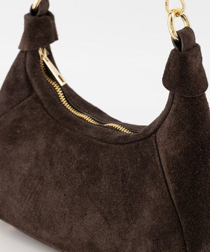Donkerbruine suede tas - Vanya